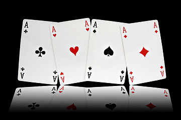 Image showing four aces playing cards suits
