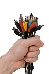 Image showing different cables in the hand