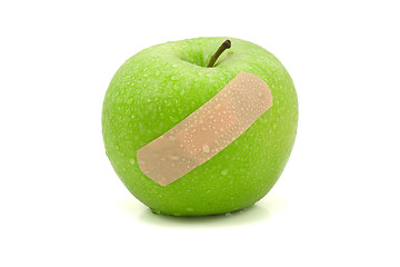 Image showing  apple with plaster