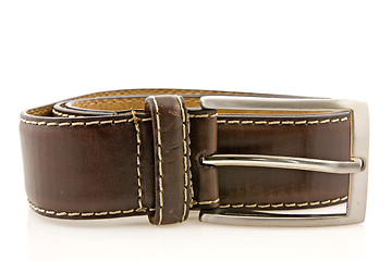 Image showing brown leather men's belt 