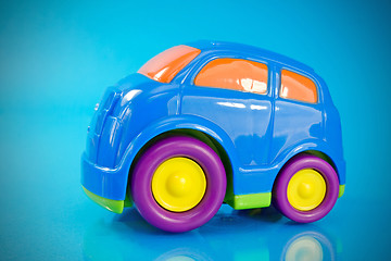 Image showing  car toy over a blue background