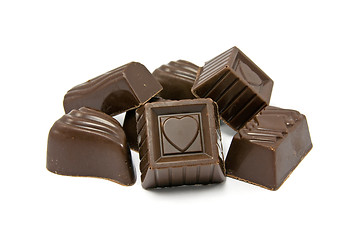 Image showing dark assorted chocolate pralines