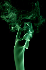 Image showing green  smoke on black