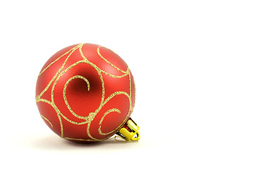 Image showing red christmas ball with ornament