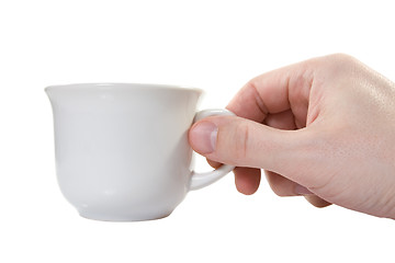 Image showing hand with white cup