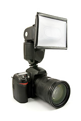 Image showing photo camera with flash gun