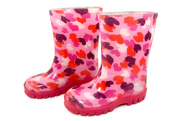 Image showing Colorful children's rain boots