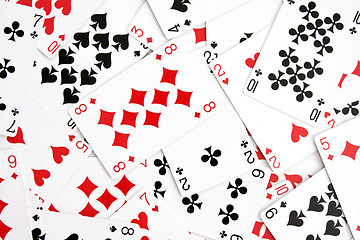 Image showing background made with playing cards 