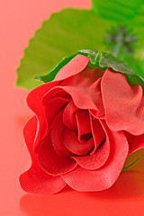 Image showing red artificial rose