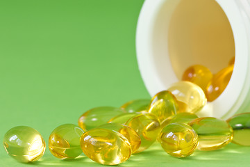 Image showing  pills on green background