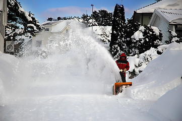 Image showing Snowblowing