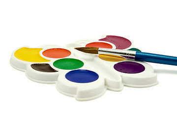 Image showing Watercolor paint with brush