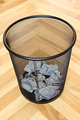 Image showing bin with paper waste