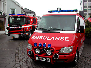 Image showing Ambulance and firetruck