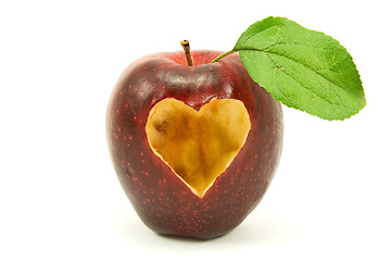Image showing apple with a heart shape 