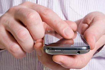 Image showing using a smart phone 