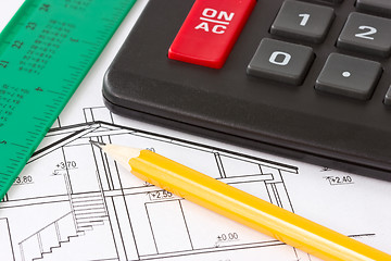 Image showing architectural construction plan 