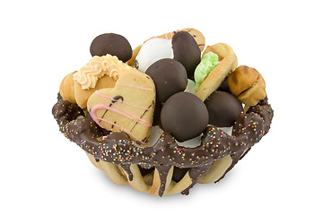 Image showing basket of assorted cookies 