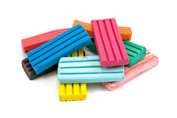 Image showing Colorful children's plasticine bricks