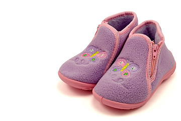 Image showing purple warm baby shoes