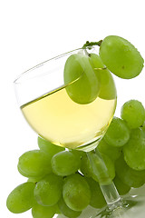 Image showing wine and green grapes