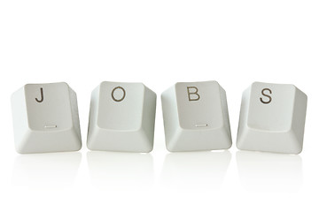 Image showing keyboard  keys spelling jobs