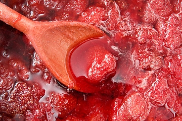 Image showing  home made strawberry jam