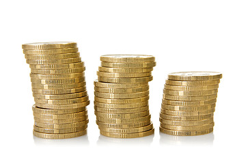 Image showing three stacks of coins 