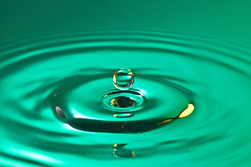 Image showing calm droplet splash in a water