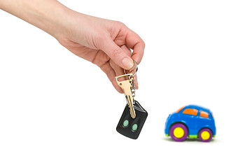 Image showing Car and hand with keys 