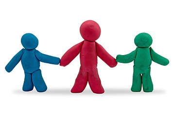 Image showing three plasticine persons