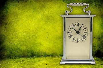 Image showing clock on green dirty background