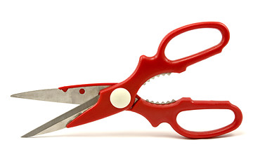 Image showing Scissors with red handle