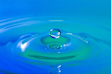 Image showing Blue water droplet