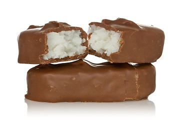 Image showing chocolate bars with coconut filling