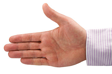 Image showing open hand ready to seal a deal