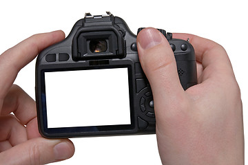 Image showing hands holding digital photo camera