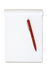 Image showing note book with red pen