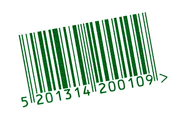 Image showing green barcode isolated on white