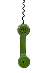 Image showing green telephone receiver