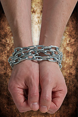 Image showing Hands chained together