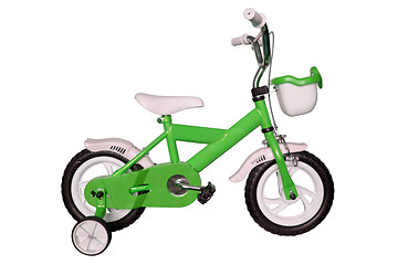 Image showing green children's bicycle