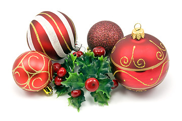 Image showing christmas decorations isolated on white background