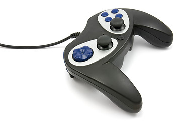 Image showing black video game controller