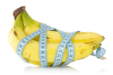 Image showing bananas wrapped with measuring tape 