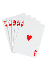 Image showing Royal straight flush playing cards