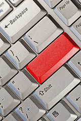 Image showing Computer keyboard with red button