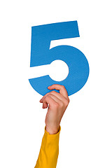 Image showing number five in hand