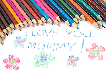 Image showing Kid's mothers day drawing