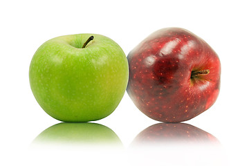 Image showing green and red apple